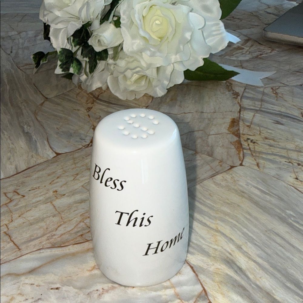 Entry White Ceramic Bless This Home Accent